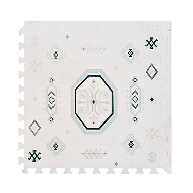 Single foam tile close-up with geometric pattern and edge detail from the toddlekind baby toddler foam modern designer puzzle play mat haven amira seagrass. Alt Img
