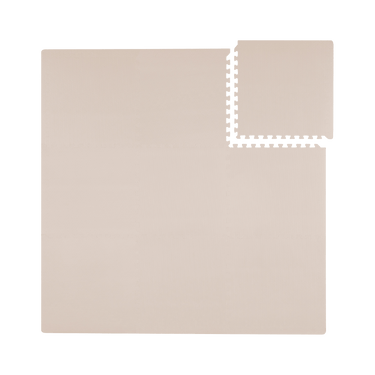 Flat lay of interlocking tiles from toddlekind baby toddler foam modern puzzle play mat classic blush.