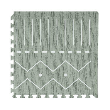 Close-up of a single textured tile from toddlekind baby toddler foam modern designer puzzle play mat haven berber moss with geometric pattern. Alt Img