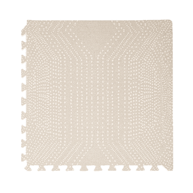 Close-up of a single textured tile from the toddlekind baby toddler foam modern designer puzzle play mat haven deco ecru. Alt Img
