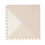 Close-up of a single geometric tile from toddlekind baby toddler foam modern designer puzzle play mat haven kyte mocha with soft textured surface. Alt Img