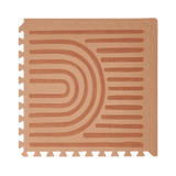 Close-up of a single textured tile with curved pattern from the toddlekind baby toddler foam modern designer puzzle play mat haven linear camel. Alt Img