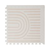 Close-up of a single textured tile with curved linear pattern from the toddlekind baby toddler foam modern designer puzzle play mat haven linear linen. Alt Img