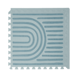 Close-up of a single textured tile with curved linear pattern from the toddlekind baby toddler foam modern designer puzzle play mat haven linear mineral. Alt Img