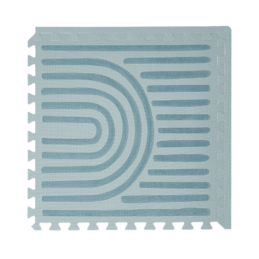 Close-up of a single textured tile with curved linear pattern from the toddlekind baby toddler foam modern designer puzzle play mat haven linear mineral. Alt Img