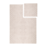 Interlocking tile layout with one piece removed showing the toddlekind baby toddler foam modern designer puzzle play mat haven aria maple.