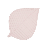 Full product view of organic cotton padded baby toddler play mat tummy time quilted leaf mat blush showing toddlekind leaf-shaped quilted design. Alt Img
