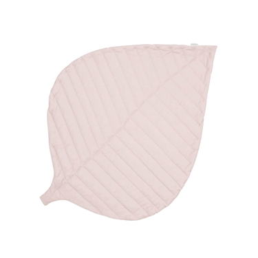 Full product view of organic cotton padded baby toddler play mat tummy time quilted leaf mat blush showing toddlekind leaf-shaped quilted design. Alt Img
