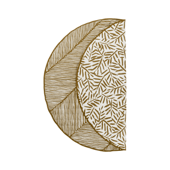 Half pattern detail of organic cotton padded baby toddler toddlekind play mat tummy time quilted snuggle mat ocean sand castle with botanical texture. Alt Img