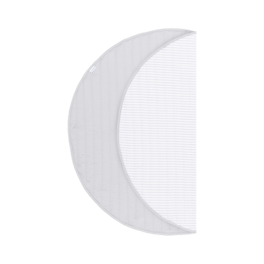 Half-circle pattern detail of organic cotton padded baby toddler toddlekind play mat tummy time quilted snuggle mat stone stripes design. Alt Img