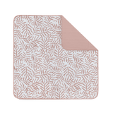 Flat lay of reversible play mat with sea shell tone underside – toddlekind portable water resistant wander classic play mat ocean sea shell showcasing dual-sided design. Alt Img