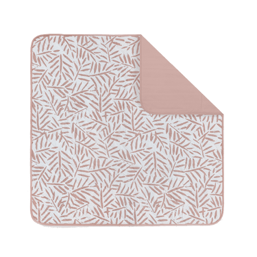 Flat lay of reversible play mat with sea shell tone underside – toddlekind portable water resistant wander classic play mat ocean sea shell showcasing dual-sided design. Alt Img