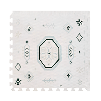 Single foam tile close-up with geometric pattern and edge detail from the toddlekind baby toddler foam modern designer puzzle play mat haven amira seagrass. Alt Img
