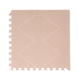 Close-up of a single textured foam tile with diamond pattern from the toddlekind baby toddler foam modern designer puzzle play mat haven tulum peony. Alt Img