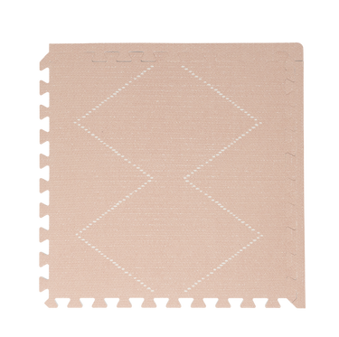 Close-up of a single textured foam tile with diamond pattern from the toddlekind baby toddler foam modern designer puzzle play mat haven tulum peony. Alt Img