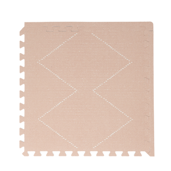 Close-up of a single textured foam tile with diamond pattern from the toddlekind baby toddler foam modern designer puzzle play mat haven tulum peony. Alt Img