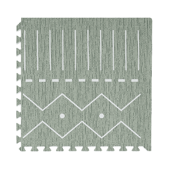 Close-up of a single textured tile from toddlekind baby toddler foam modern designer puzzle play mat haven berber moss with geometric pattern. Alt Img

