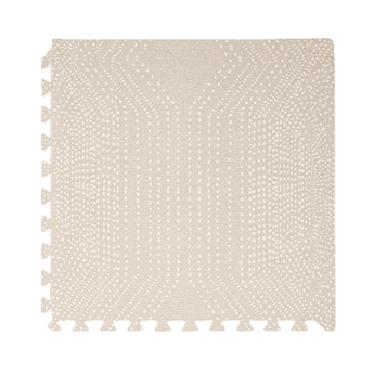 Close-up of a single textured tile from the toddlekind baby toddler foam modern designer puzzle play mat haven deco ecru. Alt Img
