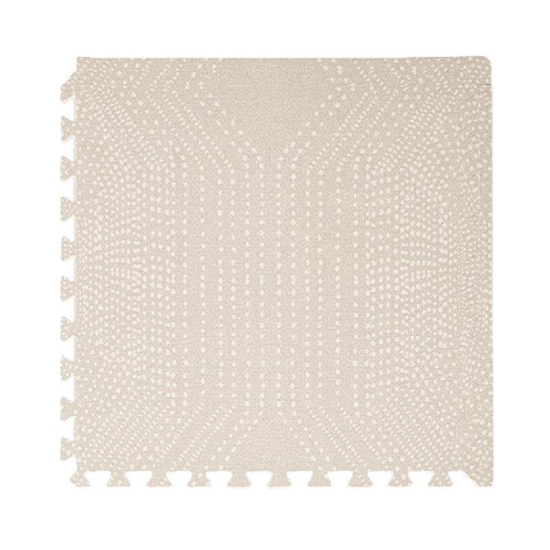 Close-up of a single textured tile from the toddlekind baby toddler foam modern designer puzzle play mat haven deco ecru. Alt Img
