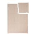 Interlocking foam tiles with one piece removed showing toddlekind baby toddler foam modern designer puzzle play mat haven deco latte.
