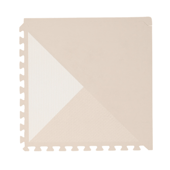 Close-up of a single geometric tile from toddlekind baby toddler foam modern designer puzzle play mat haven kyte mocha with soft textured surface. Alt Img
