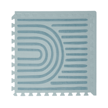 Close-up of a single textured tile with curved linear pattern from the toddlekind baby toddler foam modern designer puzzle play mat haven linear mineral. Alt Img
