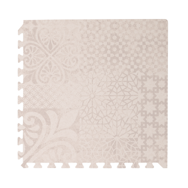 Single foam tile close-up with geometric pattern and edge detail from the toddlekind baby toddler foam modern designer puzzle play mat haven maple aria. Alt Img