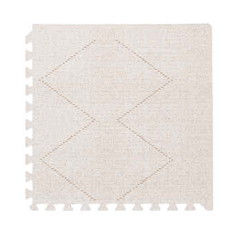 Close-up of a single textured tile with subtle diamond pattern from the toddlekind baby toddler foam modern designer puzzle play mat haven tulum bone. Alt Img
