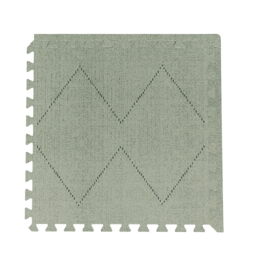Single foam tile close-up with geometric pattern and edge detail from the toddlekind baby toddler foam modern designer puzzle play mat haven tulum agave. Alt Img