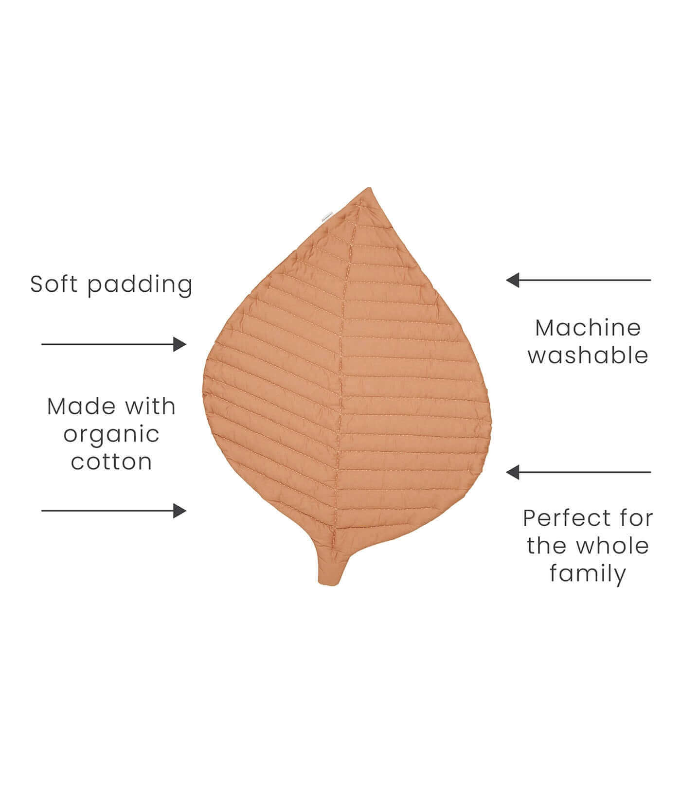 Leaf Organic Cotton Playmats | Camel