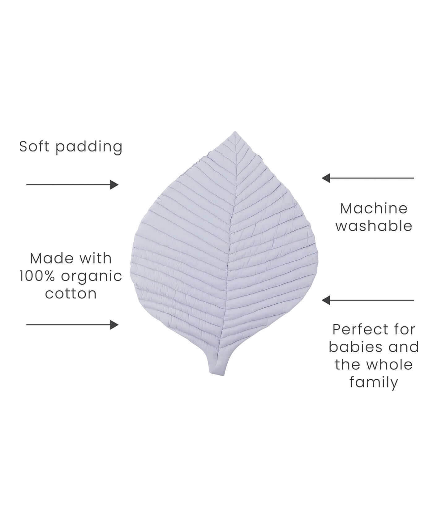 Leaf Organic Cotton Playmats | Stone