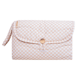 Closed toddlekind baby portable changing clutch mini maven check powder with strap for easy carrying and travel. Alt Img