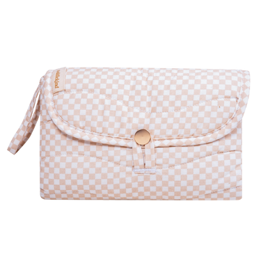 Closed toddlekind baby portable changing clutch mini maven check powder with strap for easy carrying and travel. Alt Img