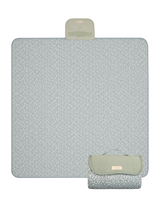Flat lay of reversible play mat with sage green tone underside – toddlekind portable water resistant wander classic play mat btoanical sage showcasing flat and folded design.  Alt Img