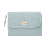 Closed toddlekind baby portable changing clutch mini maven slate with strap for easy travel and storage.
