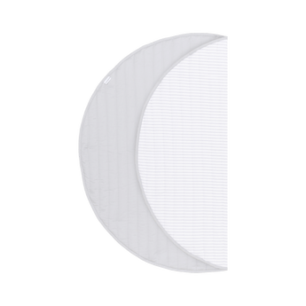 Half-circle pattern detail of organic cotton padded baby toddler toddlekind play mat tummy time quilted snuggle mat stone stripes design. Alt Img
