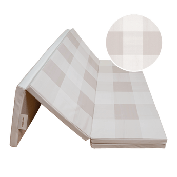 Foldable mat in triangle setup with checkered design on toddlekind baby toddler foldable foam cushioned tumble play mat arden dove. Alt Img
