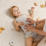 Portable Wander Classic Playmat | Check, Oat | Toddlekind