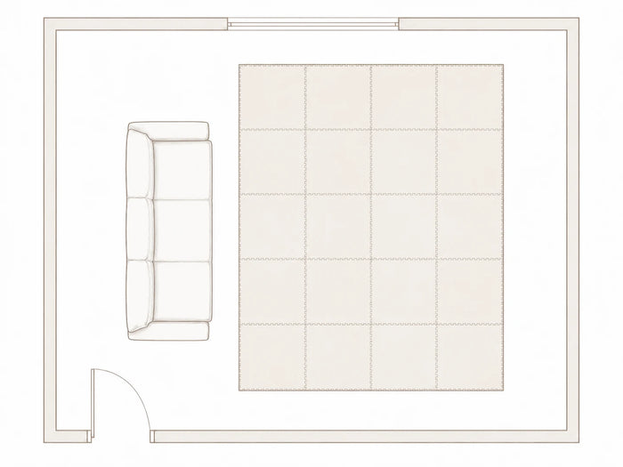 6 by 12 ft mat floor plan with a sofa