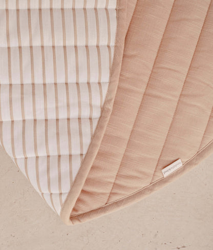 Quilted Cotton Reversible Playmats | Stripes - Sandstone