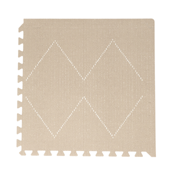 Close-up of a single textured foam tile with diamond pattern from the toddlekind baby toddler foam modern designer puzzle play mat haven tulum dessert caliza. Alt Img