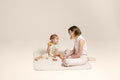 Portable Wander Classic Playmat | Check, Powder | Toddlekind