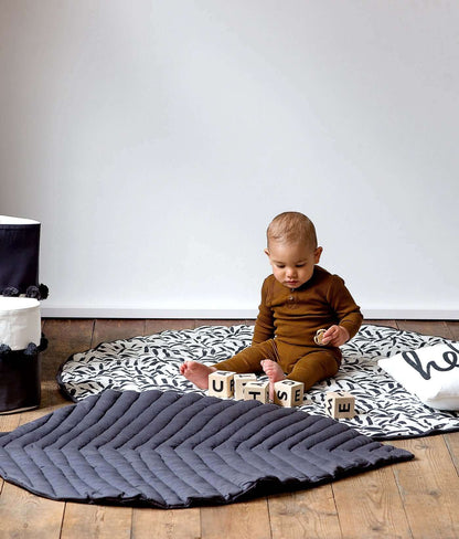 Quilted Cotton Reversible Playmats | Leaves - Anchor