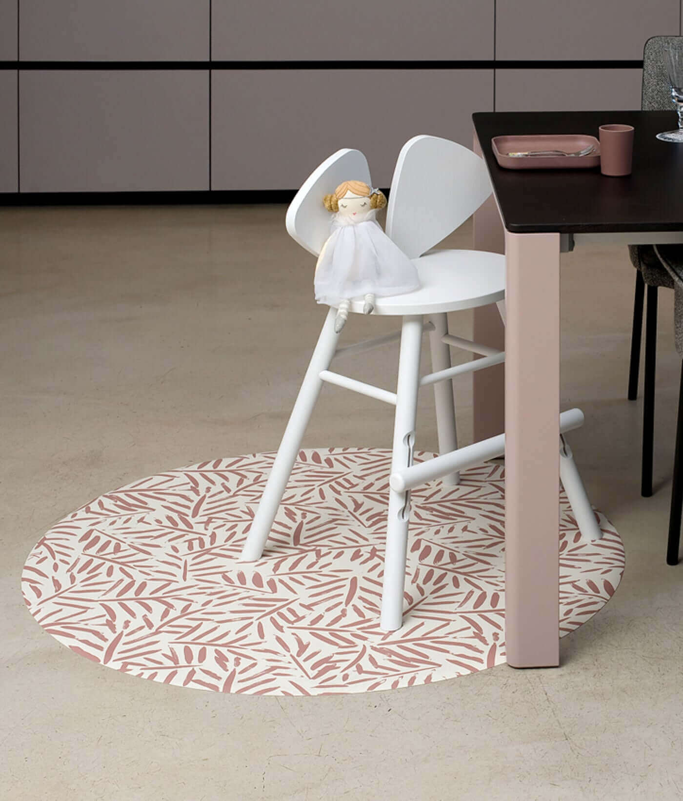 Floor mat for discount under high chair